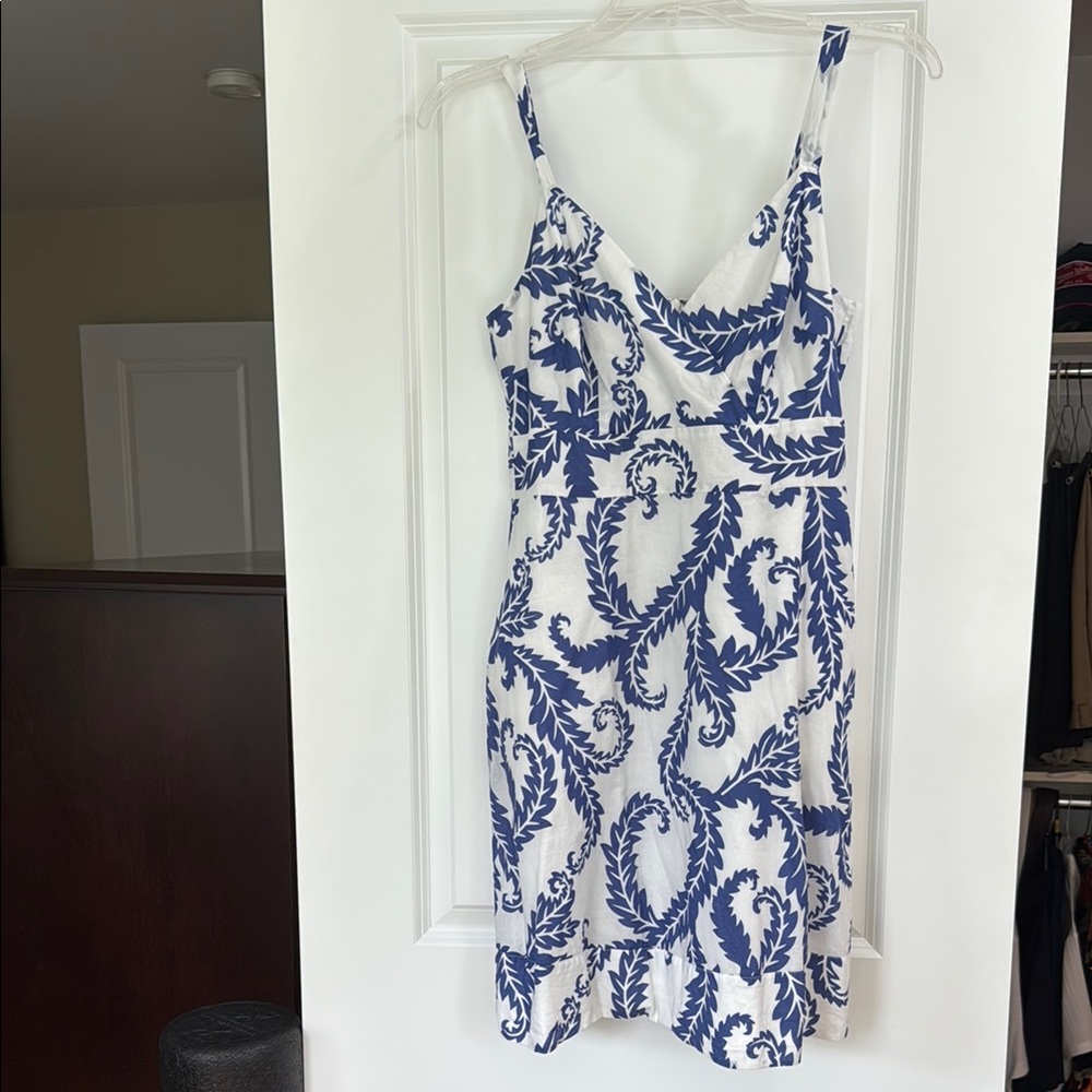 Boden Blue and White Sleeveless Mini Sundress
